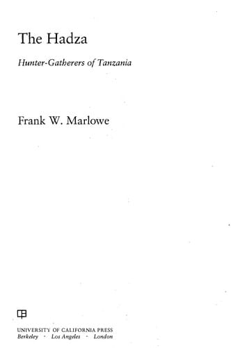 Cover of The Hadza